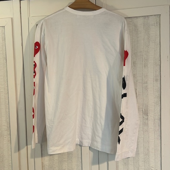 PLAY comme des garçons white t shirt with hearts size L - Picture 5 of 6